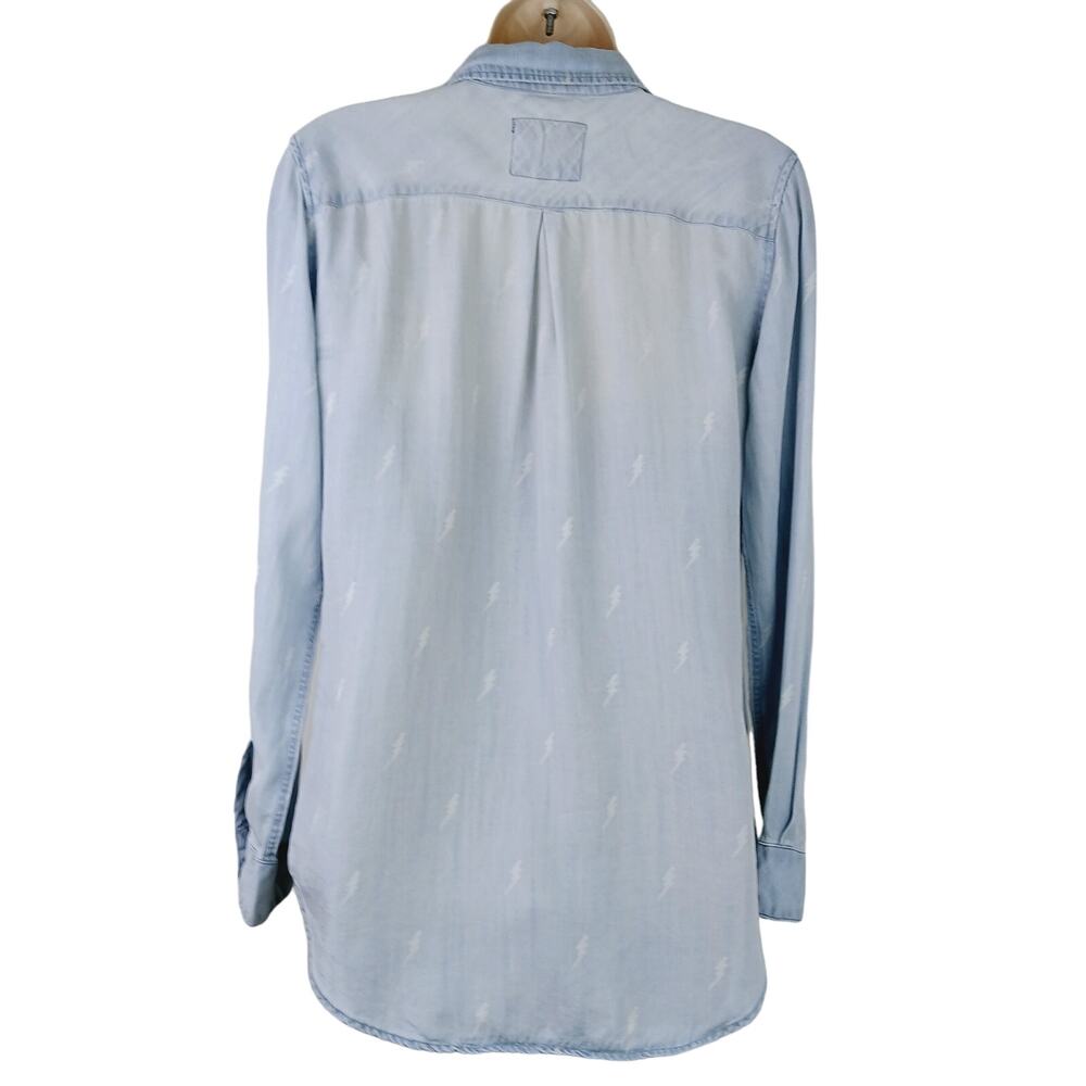 Rails Sz S Carter Chambray Denim Button Down Whit… - image 4